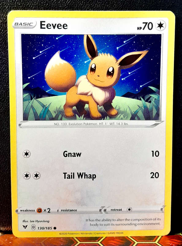Pokemon Card - Eevee 130/185 - Common - SWSH Vivid Voltage NM