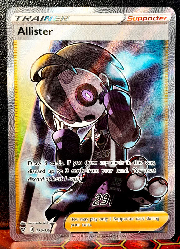 Pokemon Card - Allister 179/185 - Full Art Trainer - SWSH Vivid Voltage NM
