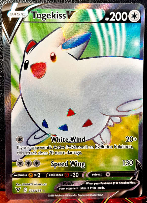 Pokemon Card - Togekiss 178/185 - Textured Full Art - SWSH Vivid Voltage NM