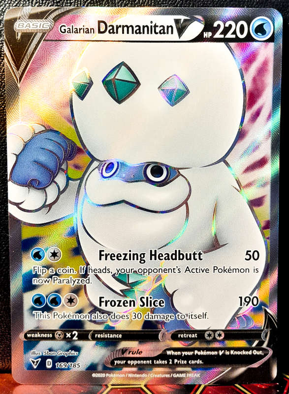 Pokemon Card - Galarian Darmanitan Vmax 169/185 - Textured Holofoil - SWSH Vivid Voltage NM