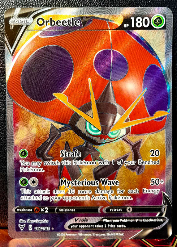 Pokemon Card - Orbeetle V 166/185 - Textured Full Art - SWSH Vivid Voltage NM