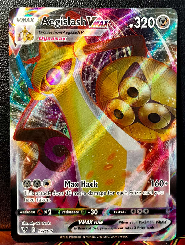 Pokemon Card - Aegislash Vmax /185 - Textured Holofoil - SWSH Vivid Voltage NM