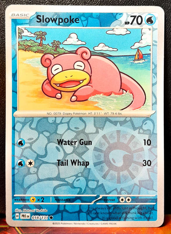 Pokemon Card - Slowpoke 018/131 - Reverse Holofoil - Prismatic Evolutions  NM