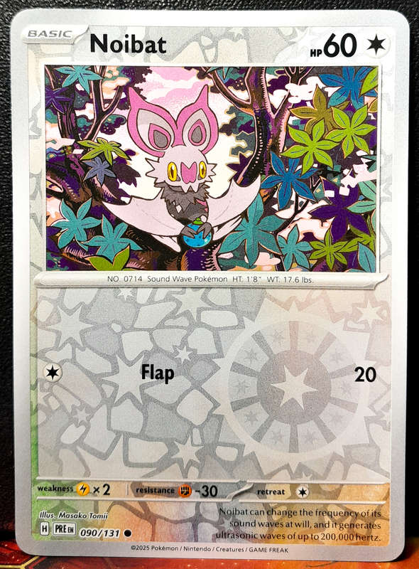 Pokemon Card - Noibat 090/131 - Reverse Holofoil - Prismatic Evolutions  NM