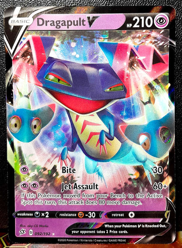 Pokemon Card - Dragapult V 092/192 - Full Art Rare - SWSH Rebel Clash