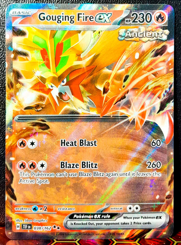 Pokemon Card - Gouging Fire EX 038/162 - Holofoil Double Rare - Temporal Forces NM
