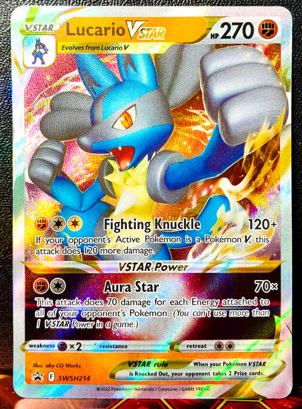Pokemon Card - Lucario Vstar SWSH214 - Textured Holofoil - Black Star promo - NM
