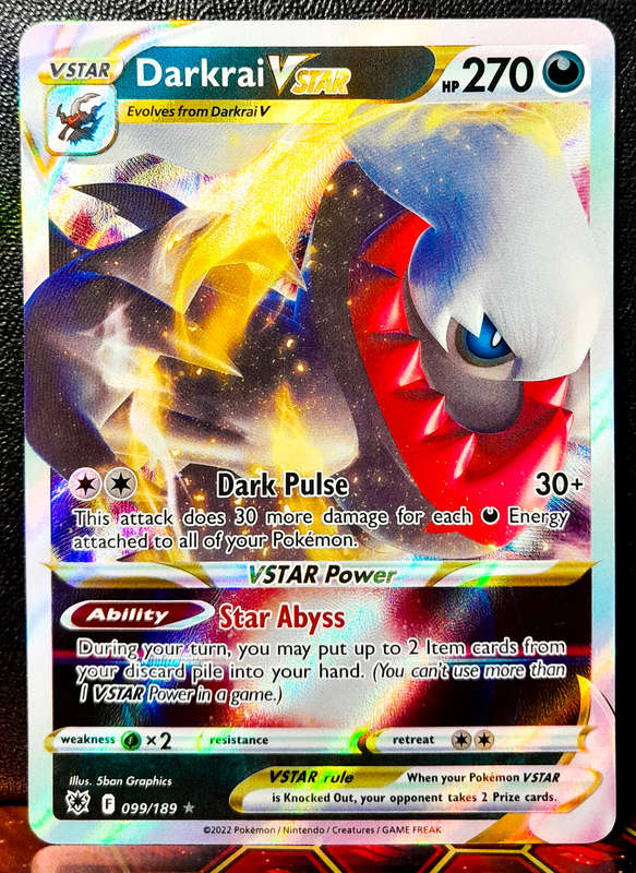 Pokemon Card - Darkrai Vstar 099/189 - Textured Holofoil Rare - Astral Radiance NM