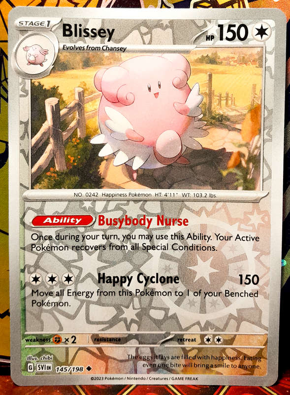 Pokemon Cards - Blissey 145/198 - Reverse Holofoil - Scarlet & Violet Base Set - NM
