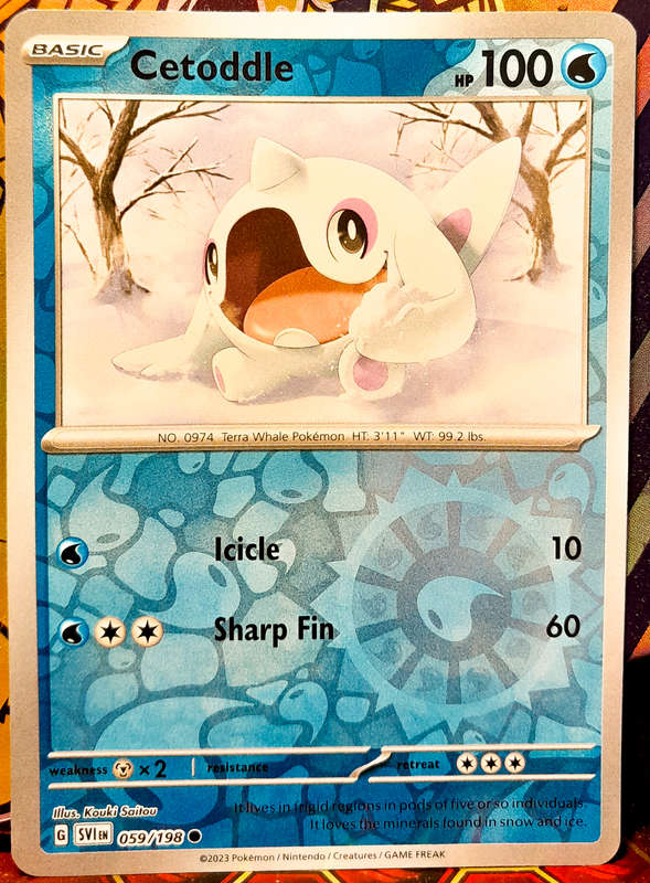 Pokemon Cards - Cetoddle 059/198 - Reverse Holofoil - Scarlet & Violet Base Set - NM