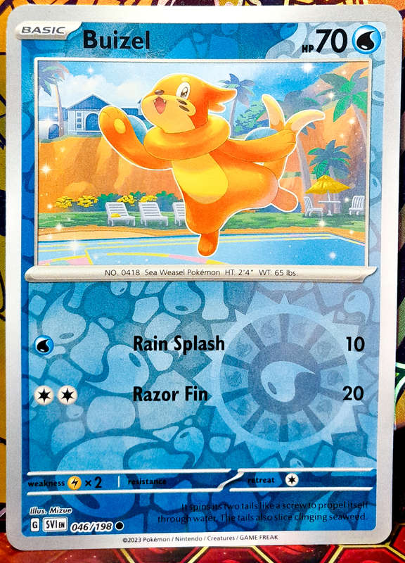 Pokemon Cards - Buizel 046/198 - Reverse Holofoil - Scarlet & Violet Base Set - NM