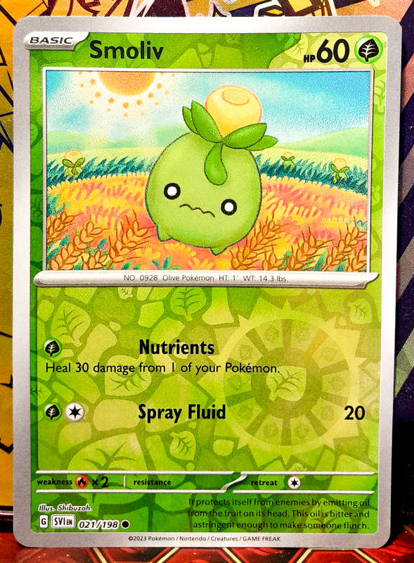 Pokemon Cards - Smoliv 021/198 - Reverse Holofoil - Scarlet & Violet Base Set - NM