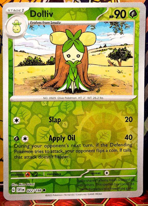 Pokemon Cards - Dolliv 022/198 - Reverse Holofoil - Scarlet & Violet Base Set - NM
