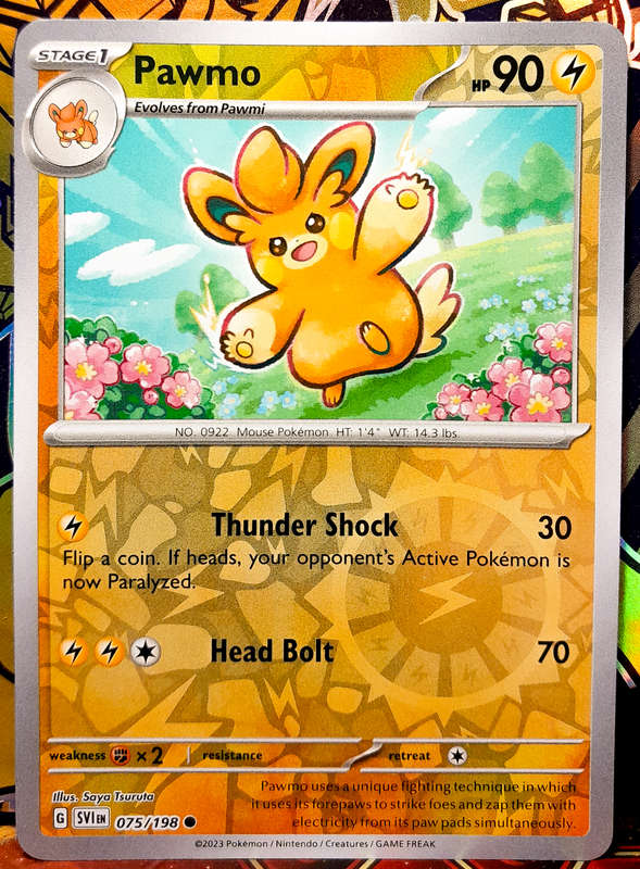 Pokemon Cards - Pawmo 075/198 - Reverse Holofoil - Scarlet & Violet Base Set - NM