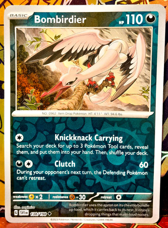 Pokemon Cards - Bombirdier 138/198 - Reverse Holofoil - Scarlet & Violet Base Set - NM