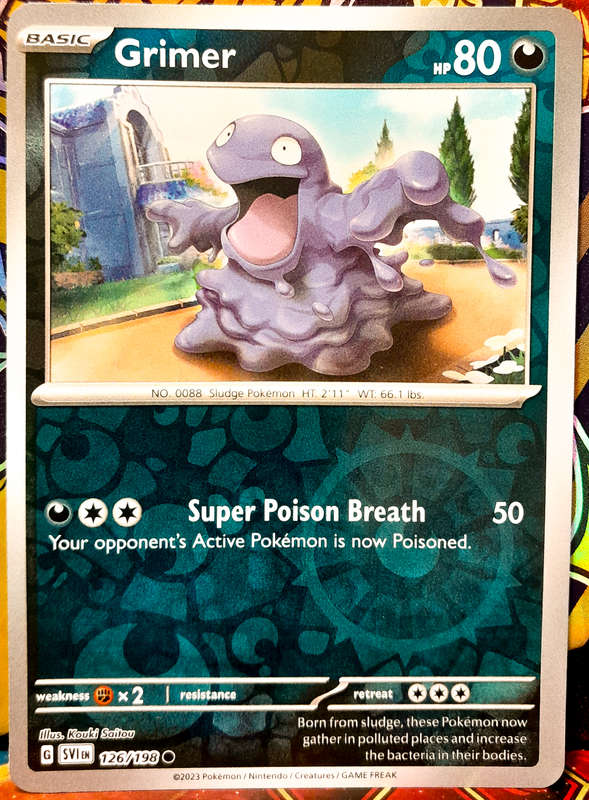 Pokemon Cards - Grimer 126/198 - Reverse Holofoil - Scarlet & Violet Base Set - NM