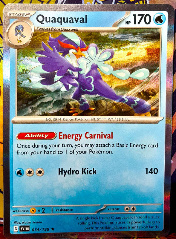 Pokemon Cards - Quaquaval 054/198 - Holofoil Rare - Scarlet & Violet Base Set - NM