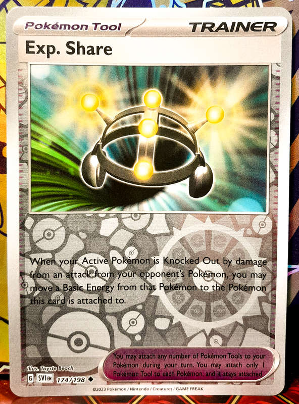 Pokemon Cards - Exp. Share 174/198 - Tool Trainer - FOIL - Scarlet & Violet Base Set - NM