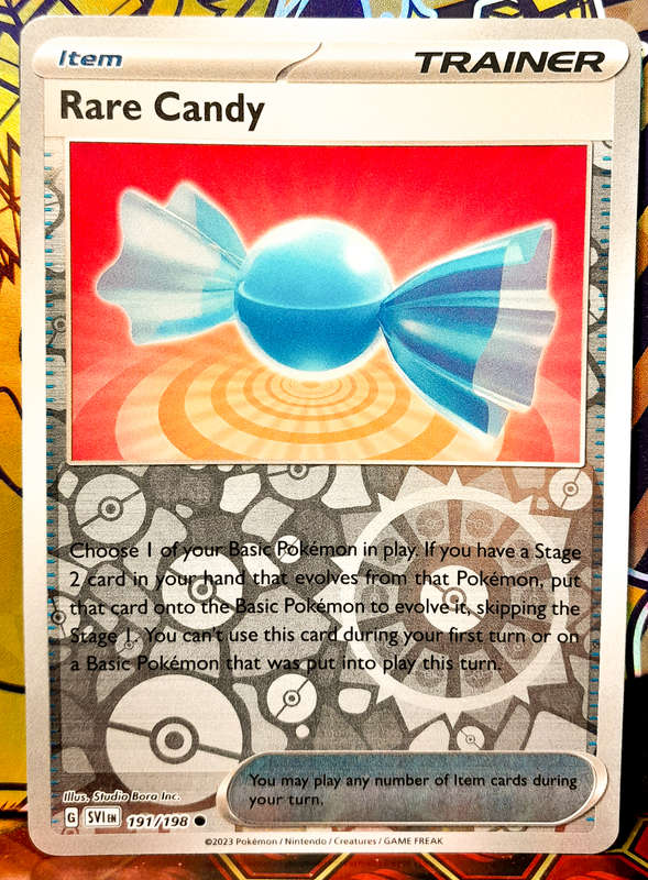 Pokemon Cards - Rare Candy 191/198 - Reverse Holofoil - Scarlet & Violet Base Set - NM