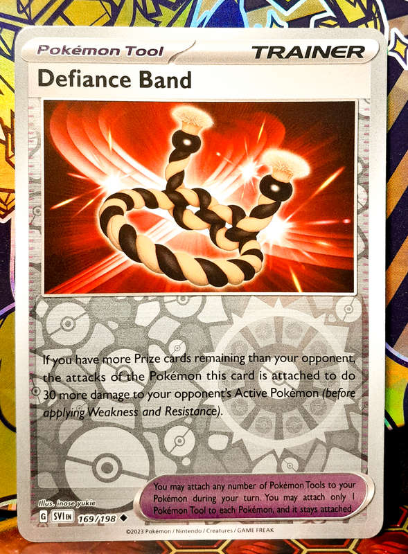 Pokemon Cards - Definace Band 169/198 - Tool Trainer - FOIL - Scarlet & Violet Base Set - NM