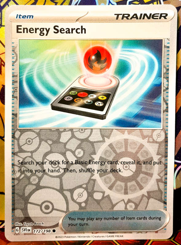 Pokemon Cards - Energy Search 172/198 - item Trainer - FOIL - Scarlet & Violet Base Set - NM