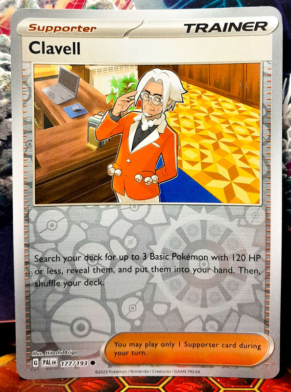 Pokemon Card - Clavell 177/193 - Reverse Holofoil Supporter Trainer - Paldea Evolved NM
