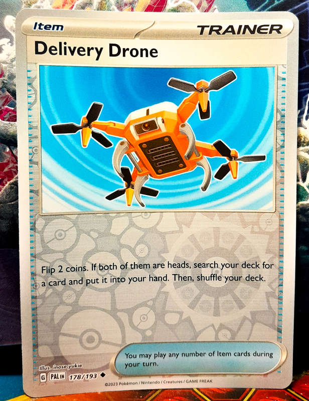 Pokemon Card - Delivery Drone 178/193 - Reverse Holo Item Trainer - Paldea Evolved NM