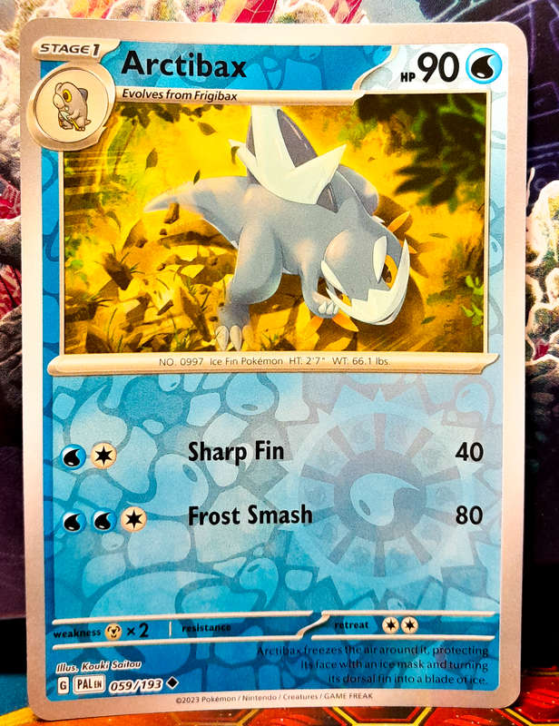 Pokemon Card - Arctibax 059/193 - Reverse Holo - Paldea Evolved NM