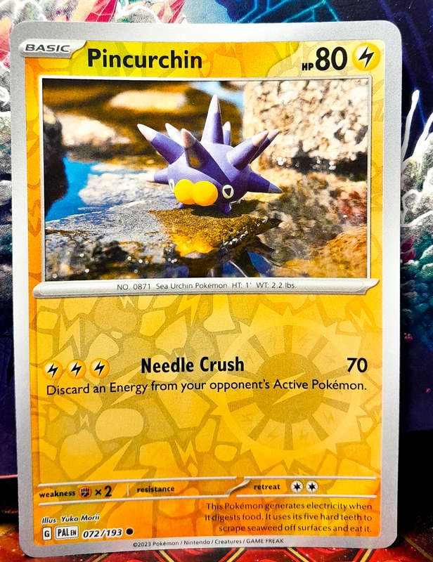 Pokemon Card - Pincurchin 072/193 - Reverse Holo - Paldea Evolved NM