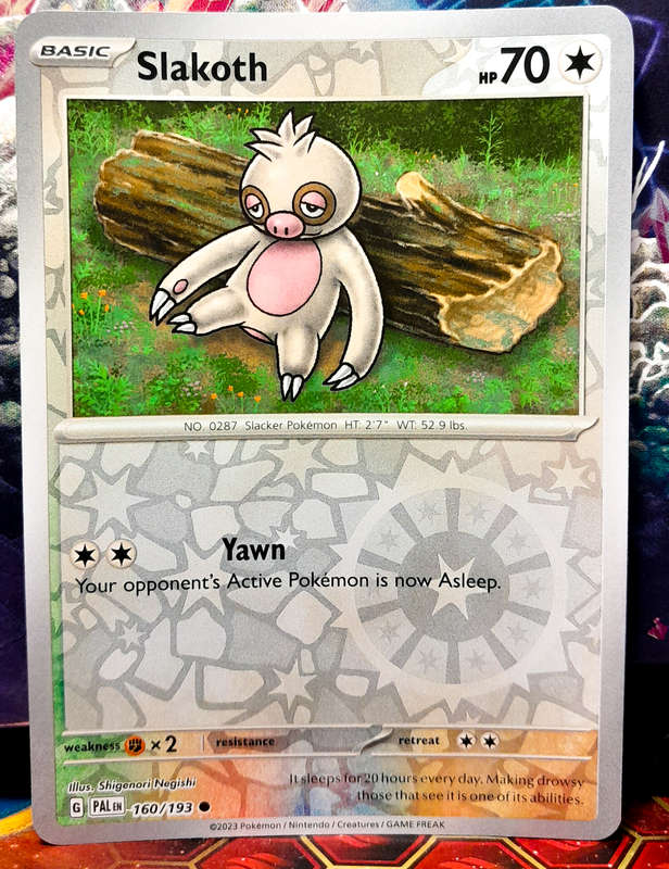Pokemon Card - Slakoth 160/193 - Reverse Holo - Paldea Evolved NM