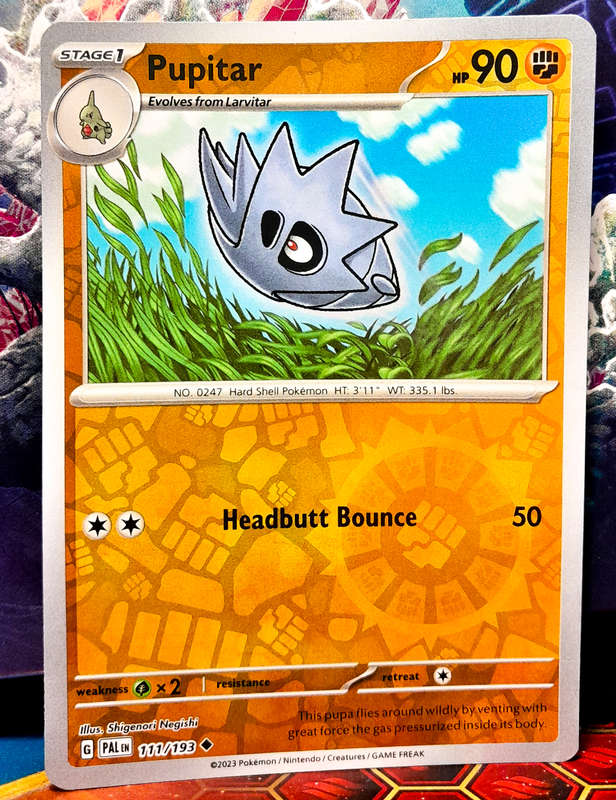 Pokemon Card - Pupitar 111/193 - Reverse Holo - Paldea Evolved NM