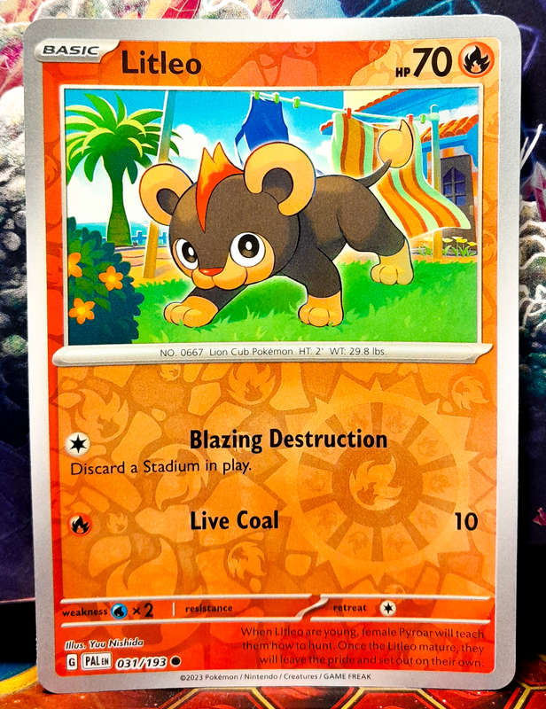Pokemon Card - LItleo 031/193 - Reverse Holo - Paldea Evolved NM