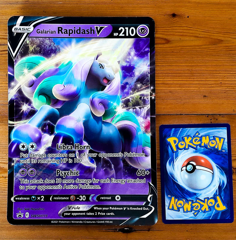 Pokemon Card - Galarian Rapidash V SWSH111 - JUMBO PROMO CARD - NM