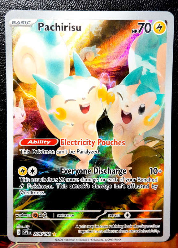 Pokemon Cards - Pachirisu 208/198 - Illustration Secret Rare - Scarlet & Violet Base Set - NM