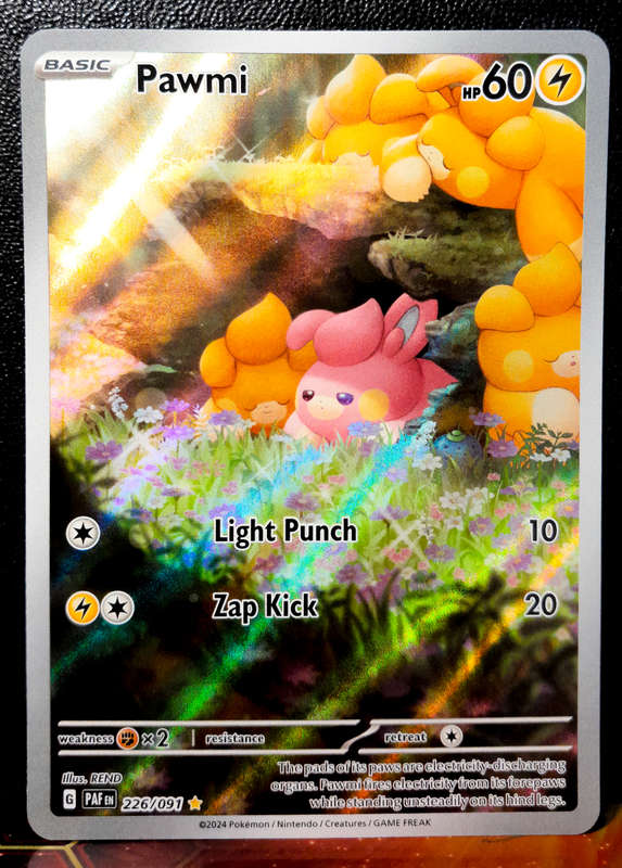 Pokemon Card - Pawmi 226/091 - Illustraition Holo Rare - Paldean Fates