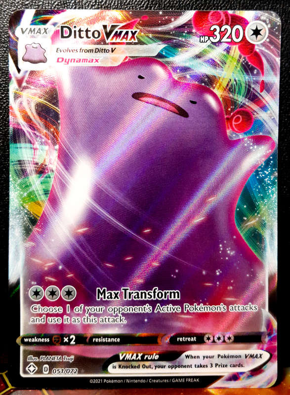 Pokemon Card - Ditto Vmax 051/072 - Textured Holofoil - Shining Fates NM