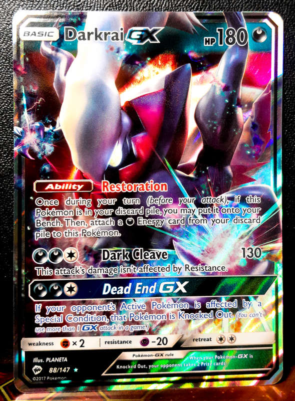 Pokemon Card - Darkrai GX 88/147 - Holofoil Rare - Burning Shadows NM
