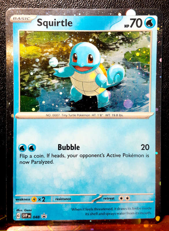Pokemon Card - Squirtle SVP048 - Cosmo Holo Promo - Scarlet & Violet - NM
