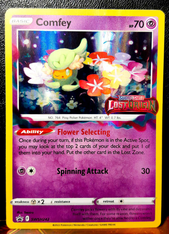 Pokemon Card - Comfy SWSH242 - Lost Origin Pre-Release Promo - Black star Promo NM
