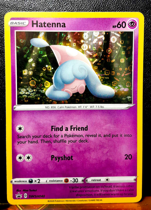 Pokemon Card - Hatenna SWSH040 - Holofoil - General Mills Black star Promo NM