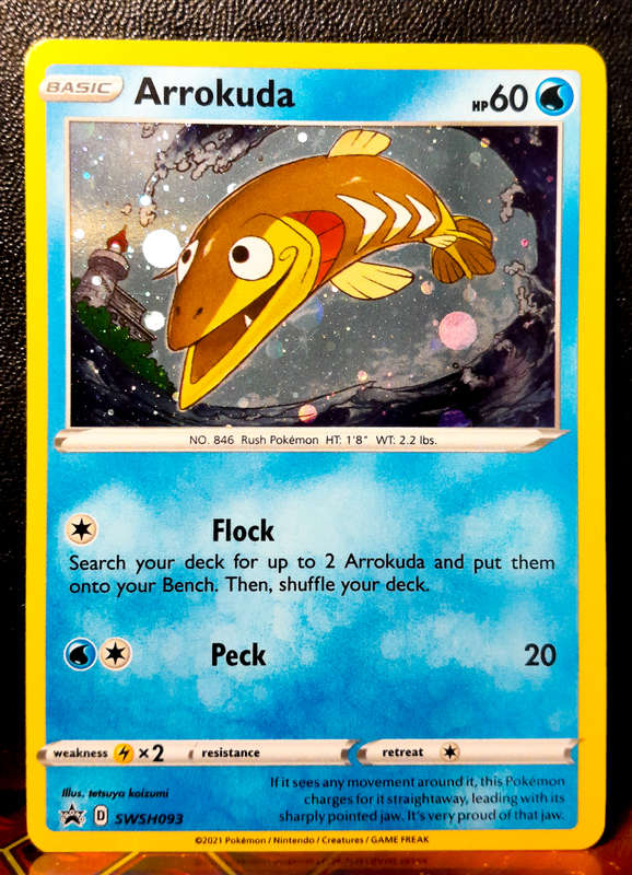 Pokemon Card - Arrokuda SWSH093 - Cosmo Holofoil - Black star Promo NM