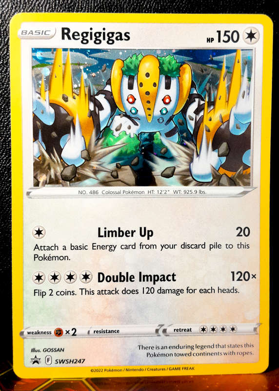 Pokemon Card - Regigigas SWSH247 - Cosmo Holofoil - Black star Promo NM