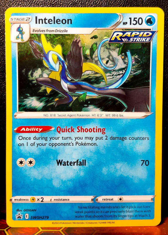 Pokemon Card - Inteleon SWSH279 - Cosmo Holofoil - Black star Promo NM