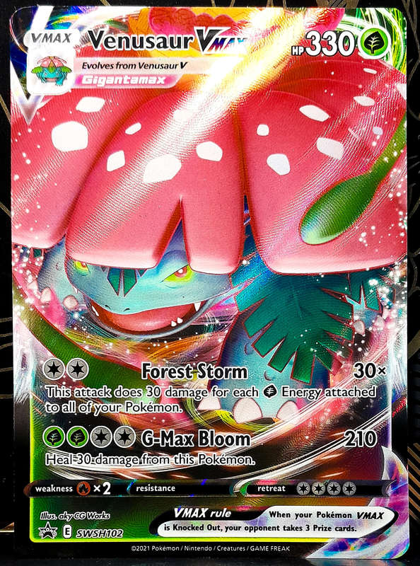 Pokemon Card - Venusaur Vmax SWSH102 - Textured Holofoil - Black star Promo NM