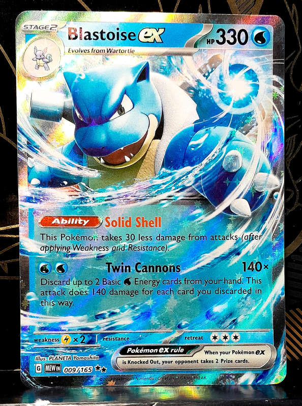 Pokemon Card - Blastoise 009/165 - Holofoil Double Rare - Pokemon 151 - NM