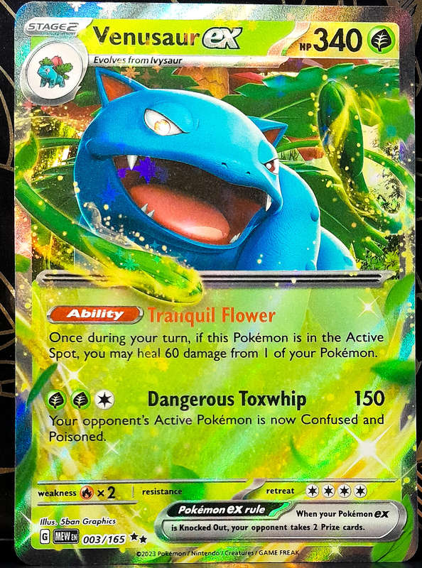 Pokemon Card - Venusaur 003/165 - Holofoil Double Rare - Pokemon 151 - NM