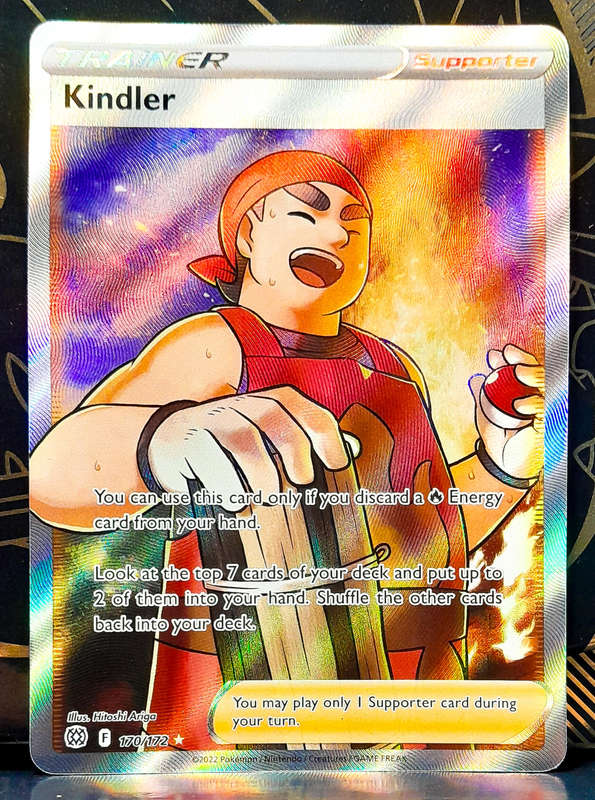 Pokemon Card - Kindler 170/172 - Textured Full Art Trainer - Brilliant Stars NM