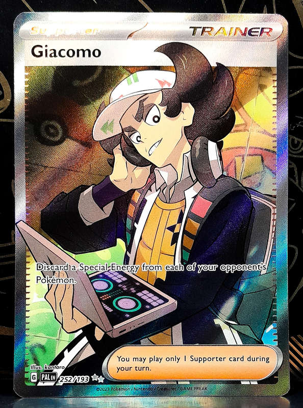Pokemon Card - Giacomo 252/193 - Full Art Trainer - Paldea Evolved NM