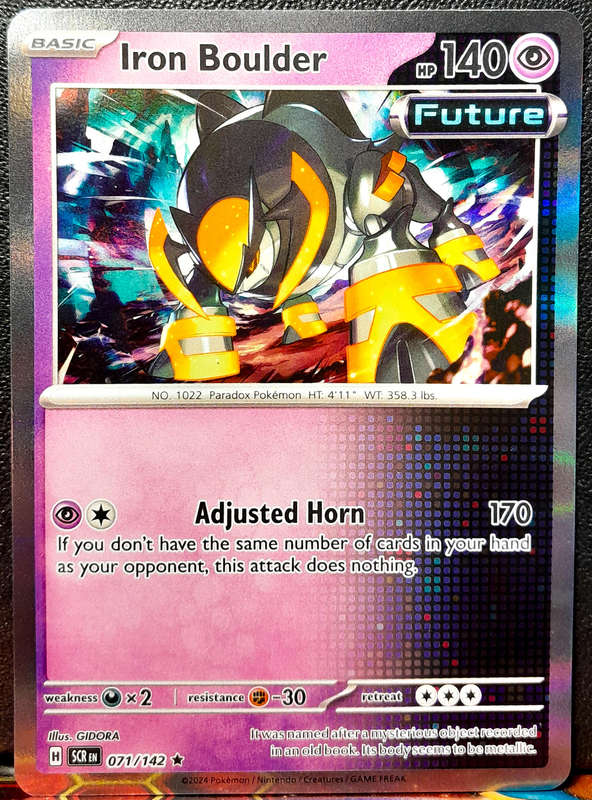 Pokemon Card - Iron Boulder 071/142 - Holofoil Rare - Stellar Crown NM
