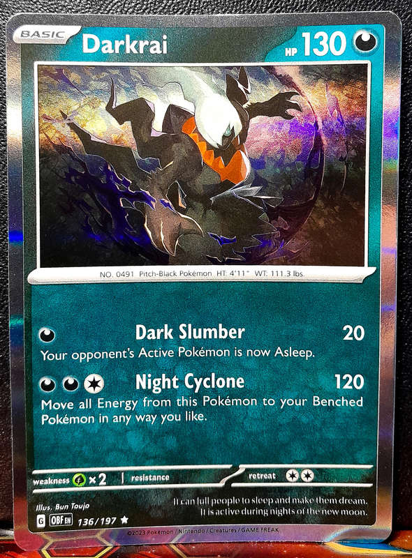 Pokemon Card - Darkrai 136/197 - Holofoil Rare - Obsidian Flames